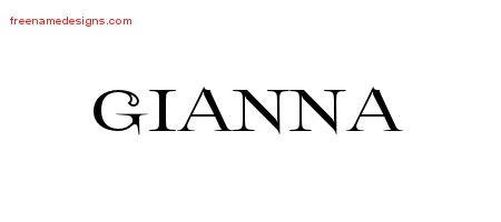 Gianna Flourishes Name Tattoo Designs