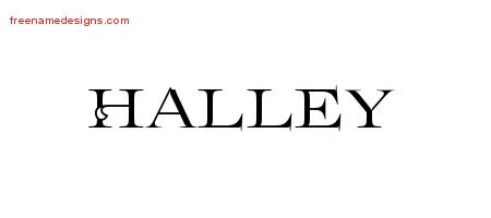 Halley Flourishes Name Tattoo Designs