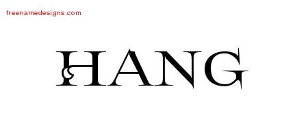 Hang Flourishes Name Tattoo Designs