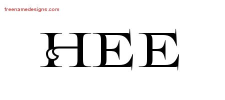 Hee Flourishes Name Tattoo Designs