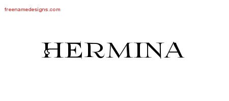 Hermina Flourishes Name Tattoo Designs