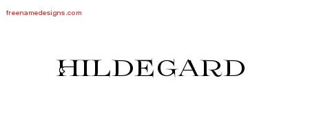 Hildegard Flourishes Name Tattoo Designs