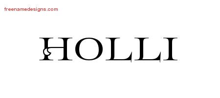 Holli Flourishes Name Tattoo Designs