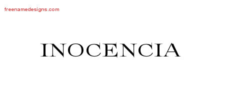 Inocencia Flourishes Name Tattoo Designs