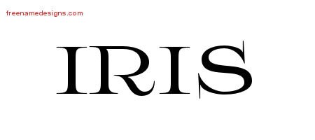 Iris Flourishes Name Tattoo Designs