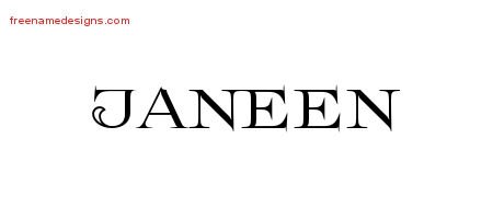 Janeen Flourishes Name Tattoo Designs