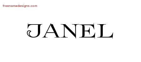 Janel Flourishes Name Tattoo Designs
