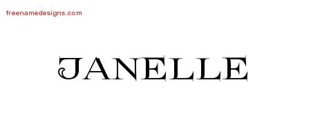 Janelle Flourishes Name Tattoo Designs