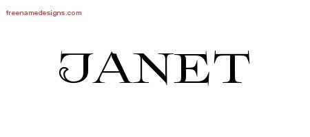 Janet Flourishes Name Tattoo Designs