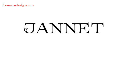 Jannet Flourishes Name Tattoo Designs