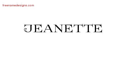 Jeanette Flourishes Name Tattoo Designs
