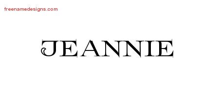 Jeannie Flourishes Name Tattoo Designs