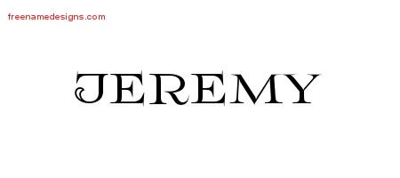 Jeremy Flourishes Name Tattoo Designs