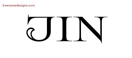 Jin Flourishes Name Tattoo Designs