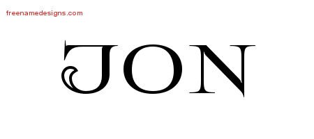 Jon Flourishes Name Tattoo Designs