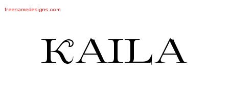 Kaila Flourishes Name Tattoo Designs