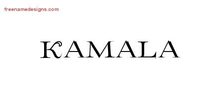 Kamala Flourishes Name Tattoo Designs