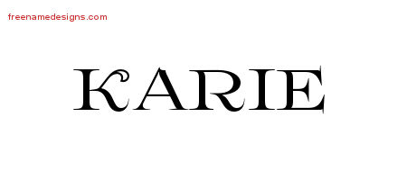 Karie Flourishes Name Tattoo Designs