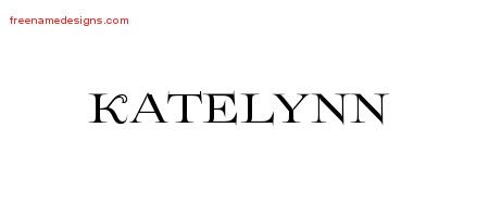 Katelynn Flourishes Name Tattoo Designs