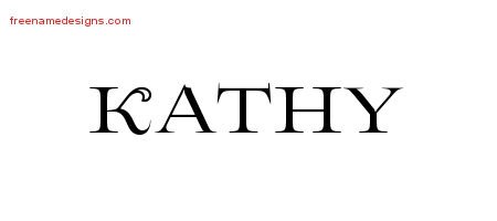 Kathy Flourishes Name Tattoo Designs