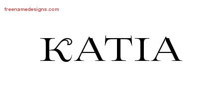 Katia Flourishes Name Tattoo Designs