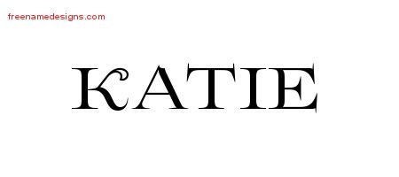 Katie Flourishes Name Tattoo Designs