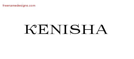 Kenisha Flourishes Name Tattoo Designs