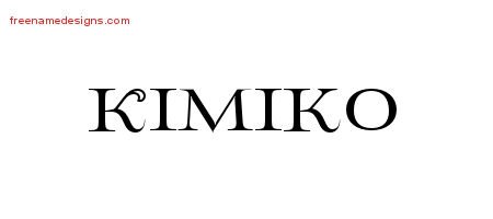 Kimiko Flourishes Name Tattoo Designs