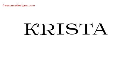 Krista Flourishes Name Tattoo Designs