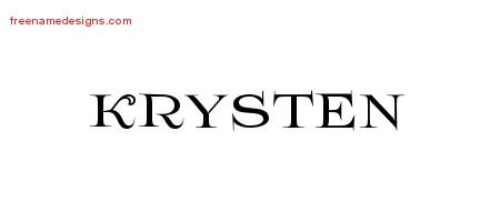 Krysten Flourishes Name Tattoo Designs