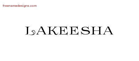 Lakeesha Flourishes Name Tattoo Designs
