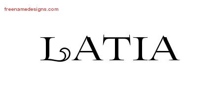 Latia Flourishes Name Tattoo Designs