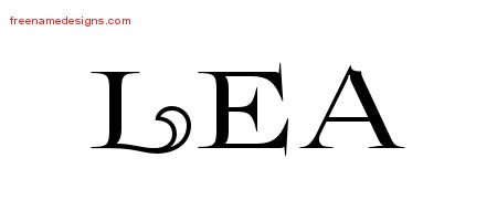 Lea Flourishes Name Tattoo Designs