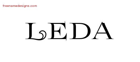 Leda Flourishes Name Tattoo Designs