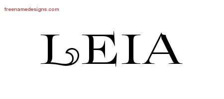 Leia Flourishes Name Tattoo Designs