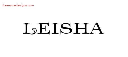 Leisha Flourishes Name Tattoo Designs