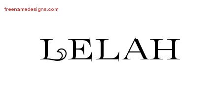 Lelah Flourishes Name Tattoo Designs