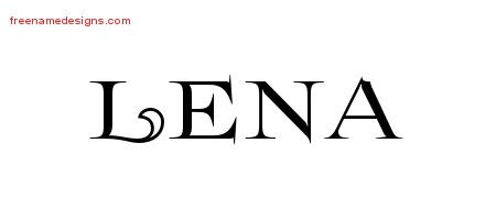 Lena Flourishes Name Tattoo Designs