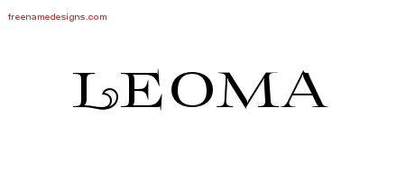 Leoma Flourishes Name Tattoo Designs
