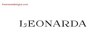 Leonarda Flourishes Name Tattoo Designs