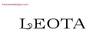 Leota Flourishes Name Tattoo Designs