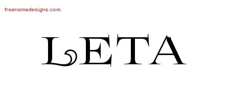 Leta Flourishes Name Tattoo Designs