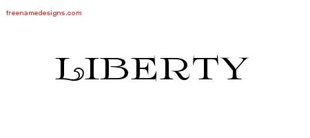Liberty Flourishes Name Tattoo Designs