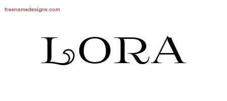 Lora Flourishes Name Tattoo Designs