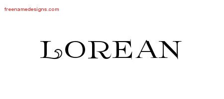 Lorean Flourishes Name Tattoo Designs