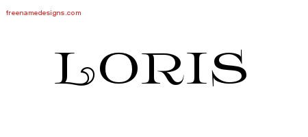 Loris Flourishes Name Tattoo Designs