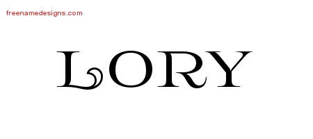 Lory Flourishes Name Tattoo Designs