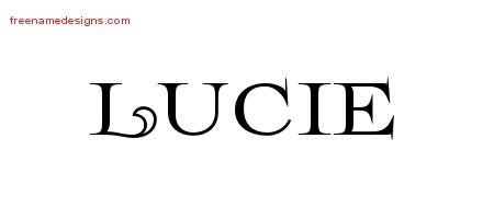 Lucie Flourishes Name Tattoo Designs