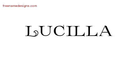 Lucilla Flourishes Name Tattoo Designs