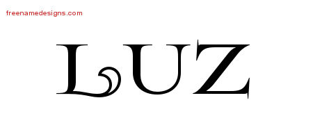 Luz Flourishes Name Tattoo Designs